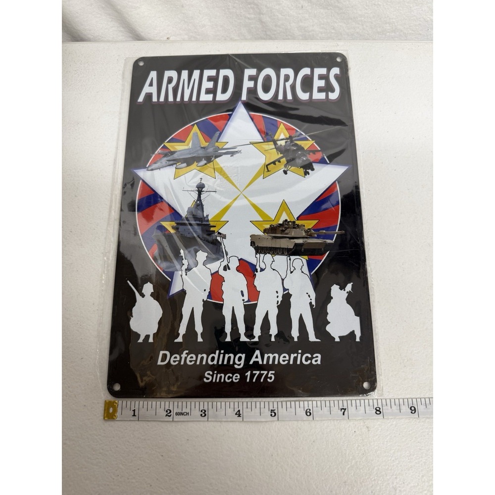 Armed Forces Metal Sign 12"x8 New